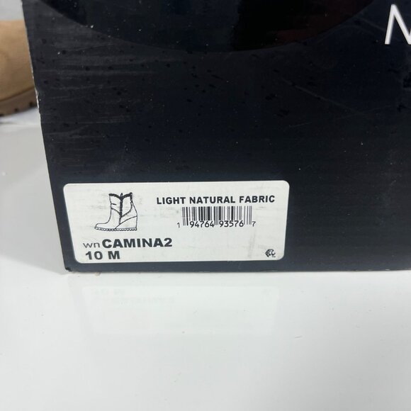 Nine West Light Natural Wedge Ankle Boots Faux Shearling Trim Side Zipper 10 M - Picture 16 of 16